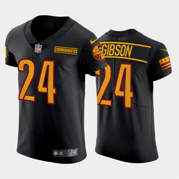 Men's Washington Commanders #24 Antonio Gibson Black Elite Stitched Jersey Men's Washington Commanders #24 Antonio Gibson Black Elite Stitched Jersey